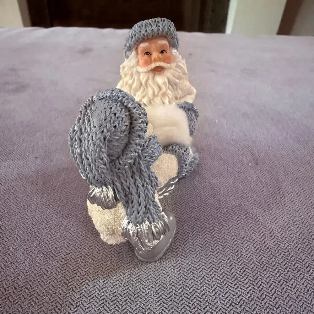 Vintage 1998 Encore Group Santa Snowman Candle Holder Basket Christmas Decor